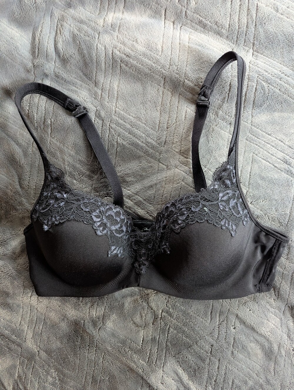 Playtex Black Lace-Trim Underwire Bra